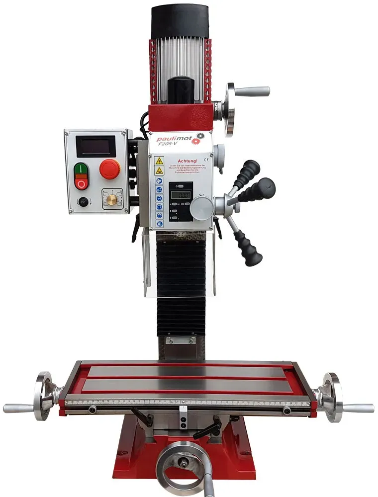 Bohr-/Fräsmaschine F205-V mit Kugelumlaufspindeln und deutschem Motor