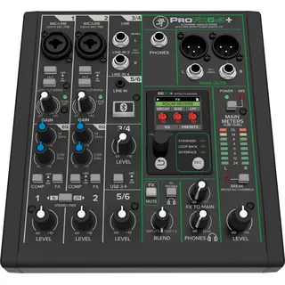 Mackie ProFX6v3+ analoges 6-Kanal-Mischpult für Aufnahmen in Studioqualität und das Live-Streaming mit verbesserten FX, USB-Aufnahme-Modi und Bluetooth®