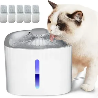Katzentrinkbrunnen Katzentrinkbrunnen mit 4-teiligem Aktivkohlefilter Hundetrinkbrunnen mit LED-Wasserstandsfenster 3L Haustierbrunnen