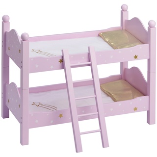 Teamson Kids Etagenbett Puppenbett aus Holz Puppenzubehör Puppen-Möbel Olivias WorldTD-0095AP