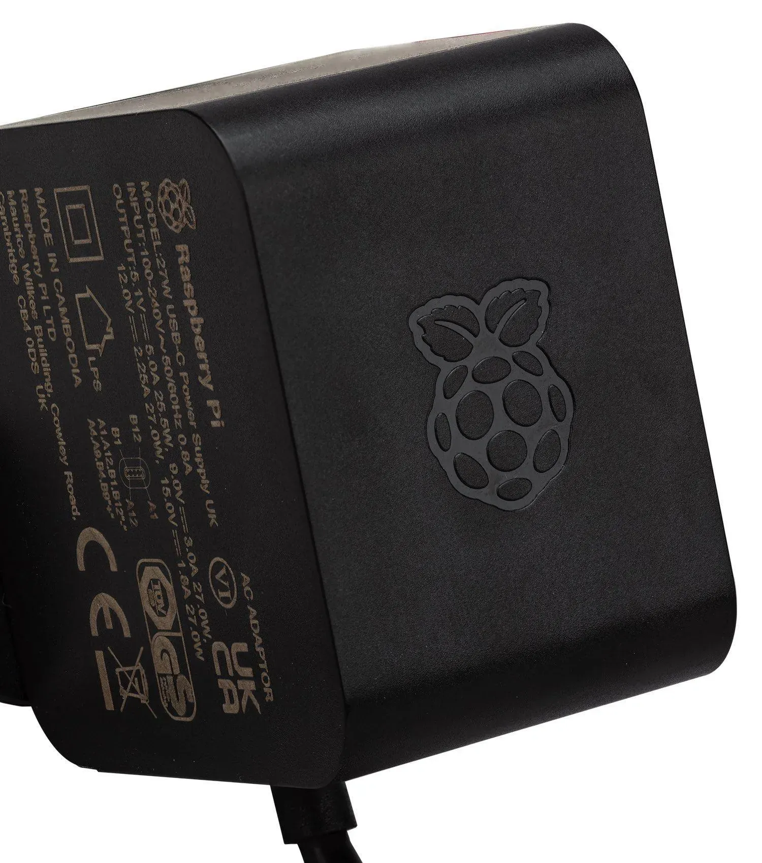 Raspberry Pi 27W USB-C Power Supply, Netzteil, schwarz