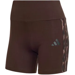 adidas Seasonal Essentials 3-Streifen Leopardenprint kurze Leggings Damen KA4759 - aurora coffee/multicolor XS