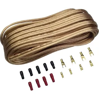 SINUSLIVE Car HiFi Lautsprecherkabel-Set 2 x 4 mm2 10.00 m vergoldet, inkl. Stecker