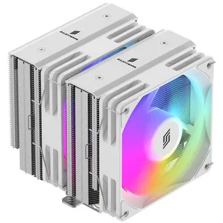 Silentware CPU Kühler Titan RGB White, 6 Heatpipes, 2x 120mm PWM ARGB Lüfter, LGA 115X/1200/1700/1851/AM4/AM5 weiß