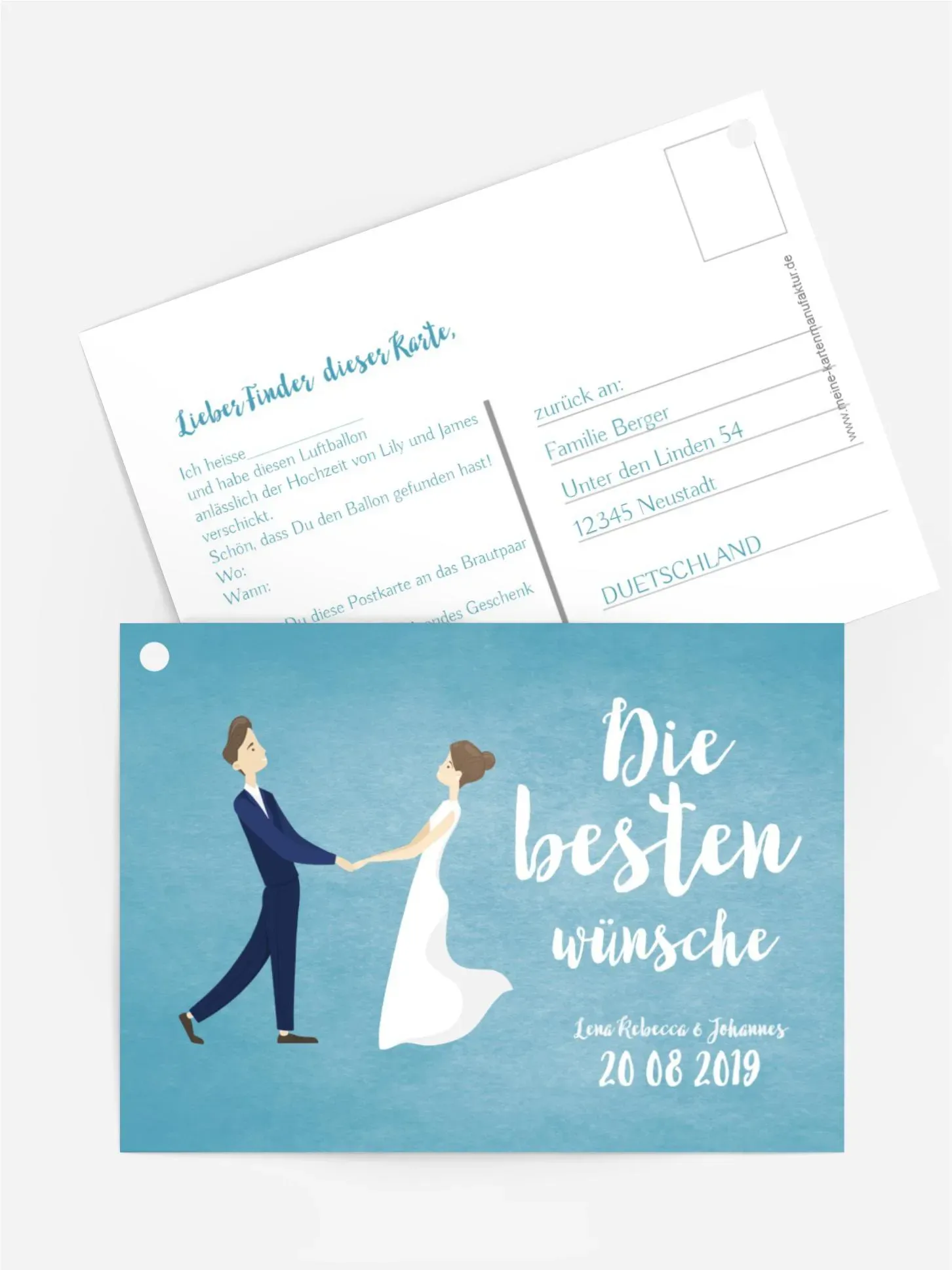 Hochzeitskarten selbst gestalten mit Spruch und Fotos im Onlinedesigner bei Meine-Kartenmanufaktur.de