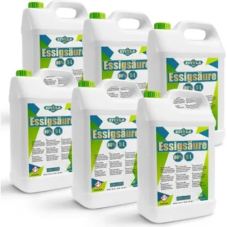 30L Essigsäure 80% | 6x5L Essigessenz 80 prozent Lebensmittelqualität 30 kg | Hochreiner Essig für Vielseitige Anwendungen | Perfekt für Hausge...