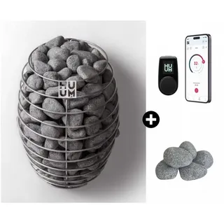 HUUM Drop 9 Saunaofen 9 kW + UKU WiFi Saunasteuerung und 60 kg Saunasteine