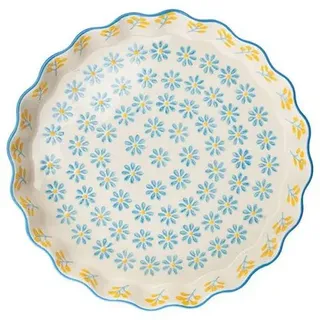 Tranquillo Quiche Form Floral, blau 22cm