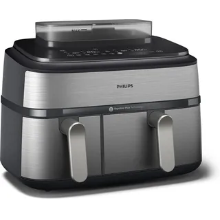 Philips 5000 Series Steam Airfryer Dual Basket NA555/00 Silber/Edelstahl