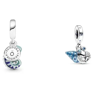 Pandora Moments Farbwechselndes Chamäleon Charm-Anhänger aus Sterling-Silber & Moments Glow-in-the-dark Einsiedlerkrebs Charm-Anhänger aus Sterling Silber mit Zirkonia
