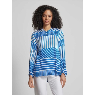 Bluse mit Allover-Muster, Blau, 42
