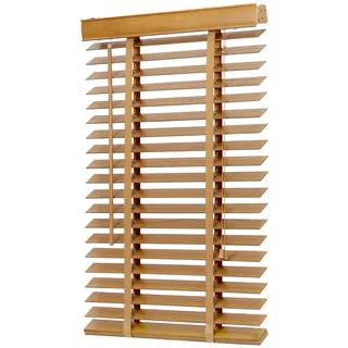 Sekey Jalousie Holzjalousie 50mm Holz jalousien Jalousette Echtholz Anpassbare Jalousie 80x200cm Buche