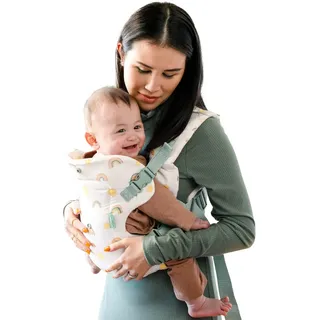 Infantino Flip Advanced 4-in-1 Babytrage, Ergonomisch, Umwandelbar, mit Blickrichtung Nach Innen und Außen, Vorne und Hinten Tragbar für Neugeborene bis Kleinkinder von 3,6-14,5 kg, Regenbogenmuster