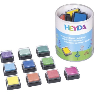 Heyda Stempelkissen-Set (Rainbow) Klarsicht-Runddose