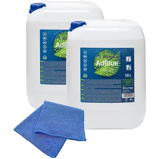 baytronic 20 L 2X AGROLA AdBlue® inkl. Füllschlauch 10 L + Microfasertuch blau - für Diesel Autos wie BMW, VW & Audi