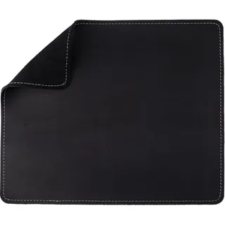 GORGECRAFT Mauspads Aus Leder Schwarzes Rindsleder Rechteckig Strapazierfähiges Material Dickes Mauspad Mit Genähtem Rand Echte Matte Computer Mauspads Für Büro Schreibtisch Laptop
