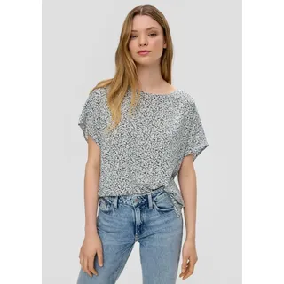 QS Oversized Viskose-Bluse mit verlängertem Rückenteil grau 38