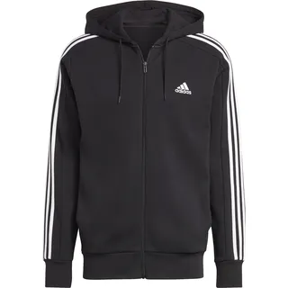 Adidas Essentials French Terry 3-Streifen Kapuzenjacke Black / White S