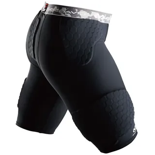 McDavid Enganliegende Basketballshorts mit Hex-Polsterung, Schwarz, M