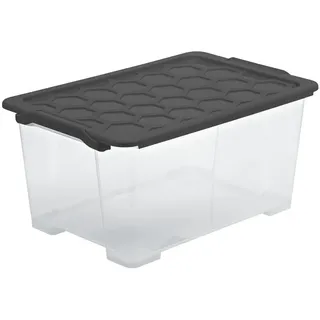 Evo Safe Keeping Aufbewahrungsbox 44l mit Deckel lebensmittelechter Kunststoff (PP) BPA-frei, anthrazit, 44l 59,0 x 39.5 x 28.0 cm)