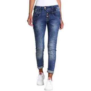 Gang Slim-fit-Jeans »94MARGE«, mit besonderem 4-Knopf-Verschluss, Gr. 28 (36) - N-Gr, blue used, , 15109768-28 N-Gr