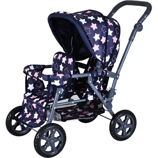 Knorrtoys 16643 - Zwillingspuppenwagen Big Twin Star Blue pink