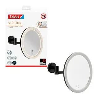 Tesa Kosmetikspiegel beleuchtet VISIOON LED schwarz