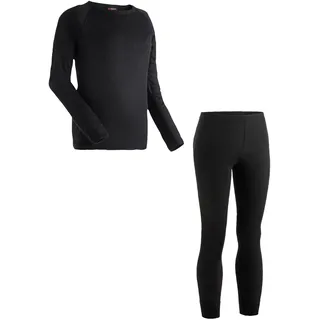 Maier Sports Kim, Kinder Wäsche-Set, Hochwertiges Wäsche-Set für kalte Wintertage beim Skifahren oder eisige Wandertouren, dryprotec Technologie, Atmungsaktiv, Schwarz, 176