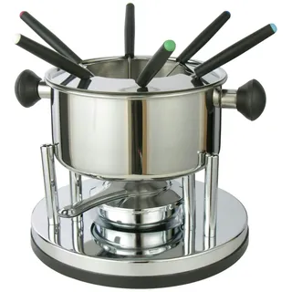 Hi Gravidus 9tlg. Edelstahl Fondue-Set Käsefondue Käse Fonduetopf Fonduegabeln