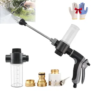 Waterblitz Pressure Washer, Water Blitz Pressure Washer, WaterBlitz High-Pressure Nozzle, with 360° Rotating for Three Spray Modes, Equipped with Metal Joints Telescopic Tube (E/Foam Pot)
