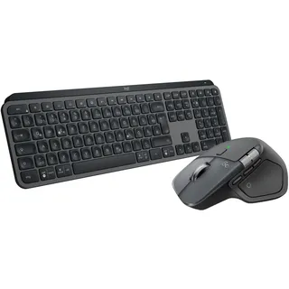 Logitech MX Master 4, ergonomische kabellose Maus mit fortschrittlichem, leistungsstarkem, haptischem Feedback, ultraschnellem Scrollen, USB-C + MX Keys S kabellose Tastatur, DEU QWERTZ - Grafit