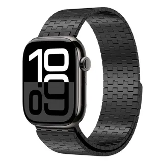 S&T Design Smartwatch-Armband Edelstahl Armband für Apple Watch Magnetisch Metall, Kompatibel mit Apple Watch 38 / 40 / 41/ 42 / 44 / 45 / 46 / 49 Metall schwarz