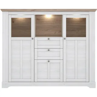 Forte Vitrine Iloppa 165 x 44,3 x 136,1 cm Braun/Weiß