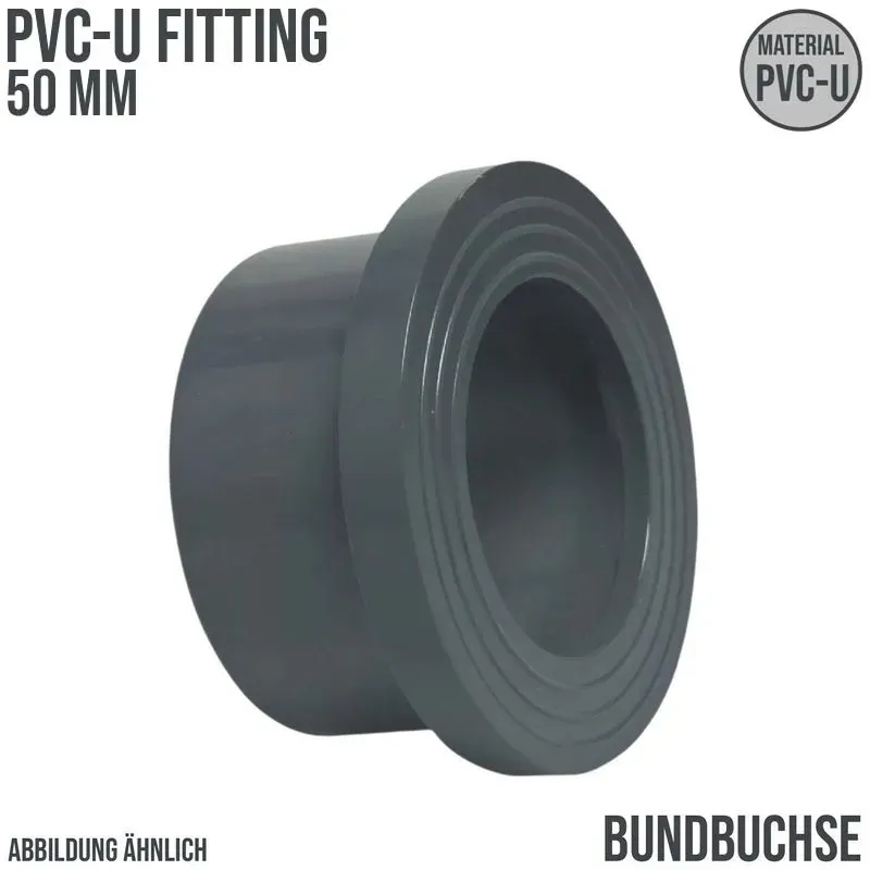 50 mm PVC Klebe Fitting Bund Buchse Muffe Verbinder - PN 16 bar