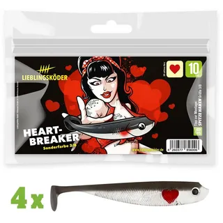 Lieblingsköder 4 Lieblingsköder Gummifische zum Zanderangeln mit Gummifisch 10 cm, Farbe Lieblingsköder:Heartbreaker