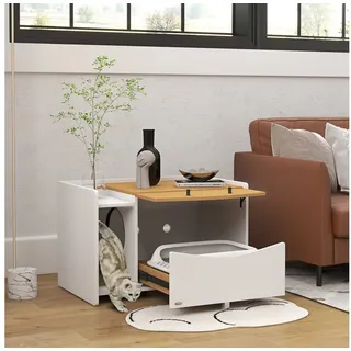 PawHut Katzenschrank für Katzentoilette, mit ausziehbarem Schrank