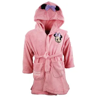 Disney Kinderbademantel Disney Minnie Maus Kinder Mädchen Fleece Bademantel mit Kapuze, Polyester, Gr. 98 bis 128 rosa 110/116