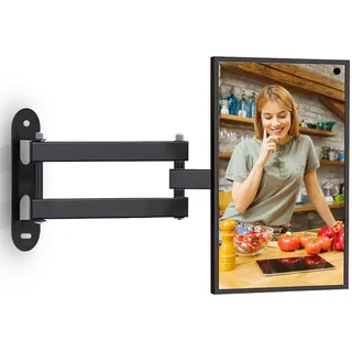 Alrhipvm Wandhalterung für Echo Show 21, Echo Show 15, Wandhalterung, schwenkbar, drehbar, Verlängerung, neigbar, max. VESA 100 x 100 mm, hält bis zu 15 kg, Schwarz