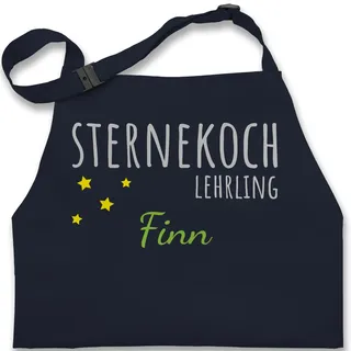 Kinderschürze Schürze Kinder Jungen Mädchen - Kochschürze - Sternekoch Lehrling Name - 7-14 Jahre - Navy Blau - kinderkochschürze koch kinderkochschürzen kind kochen kochschürzen - 7-13 Jahre