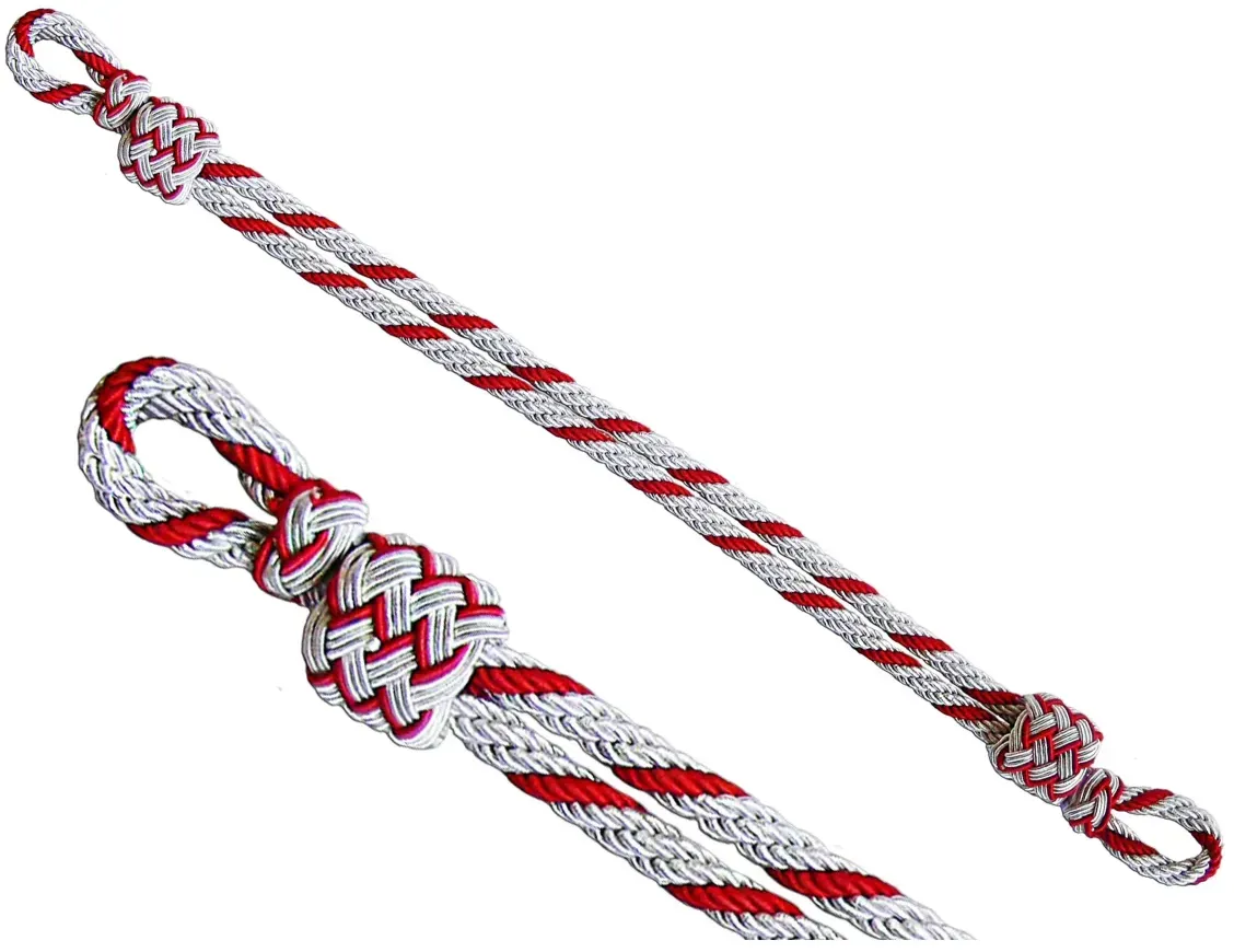 Feuerwehr Mützenkordel Mützenschnur Bayern 3 Teile silberfarbiger Draht 1 Teil hochrot 6mm