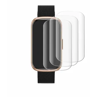 Savvies 4 Stück Full-Screen Schutzfolie für Ruxingx Fitness Tracker 1.47" Full-Cover Displayschutz-Folie [3D Curved, Transparent]