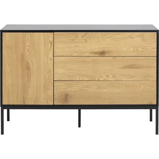 Actona GROUP Sideboard (1), schwarze Kontrastrahmen, 1 Tür und 3 Schubladen, Breite 120 cm