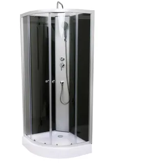 Aloni Dusche Komplettdusche Duschkabine 80 x 80 cm - Fertigdusche mit Duschwanne, Regendusche Duschkopf, Duscharmatur, Ablaufgarnitur & Brausegarnitur - Duschsystem mit Armatur - Badezimmer