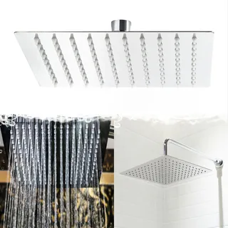Wiltec Regendusche Duschkopf Quadratisch 30x30cm Edelstahl Kopfbrause Rainshower Brausekopf
