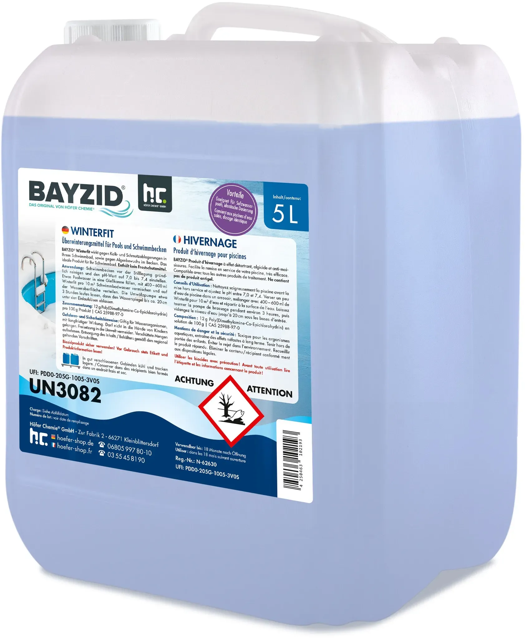 1 x 5 L Pool Wintermittel - BAYZID Winterfit Überwinterungskonzentrat, Flüssigkeit, für Schwimmbad und Pool von Höfer Chemie