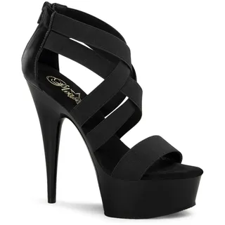 Pleaser DELIGHT-669 Blk Elastic Band-Faux Leather/Blk UK 4 (EU 37) - 37 EU