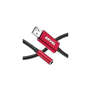 USB to 3.5mm Stereo Audio Adapter, TRRS 4 Pin Microphone, Supports External USB Sound Card, Stereo AUX Adapter for Headset, PS4, PC, Laptop, Desktops, Speaker, Metal Housing (Red)