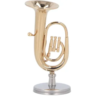 Miniatur-Tuba-Modell mit Sammelbox, Vermessingtes Euphonium-Mini-Tuba-Modell mit Box, Dekoration für die Sammlung von Musikinstrumentenmodellen