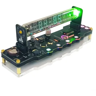 Leuchtstoffröhrenuhr, Nixie Röhrenuhr Leuchtstoffröhre Uhr Computer Schreibtisch Dekoration IV18 Uhr Datum Uhrzeit Wetter Temperaturanzeige