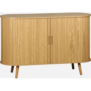 sweeek - Skandinavisches Sideboard mit 2 Schiebetüren, 120 cm - Natur